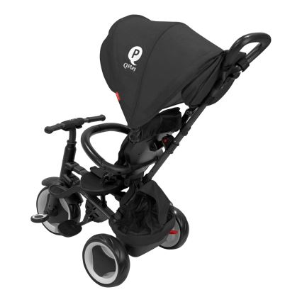 QPlay - Dziecięcy trójkołowy rowerek 3 w 1 RITO EVA PLUS czarny