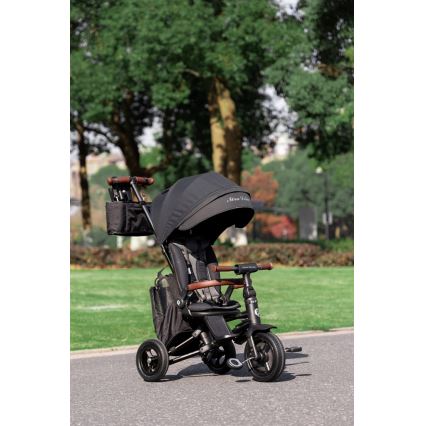QPlay - Dziecięcy trójkołowy rowerek 5 w 1 NOVA DELUXE czarny