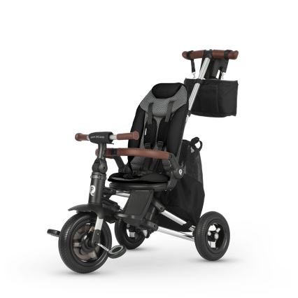 QPlay - Dziecięcy trójkołowy rowerek 5 w 1 NOVA DELUXE czarny