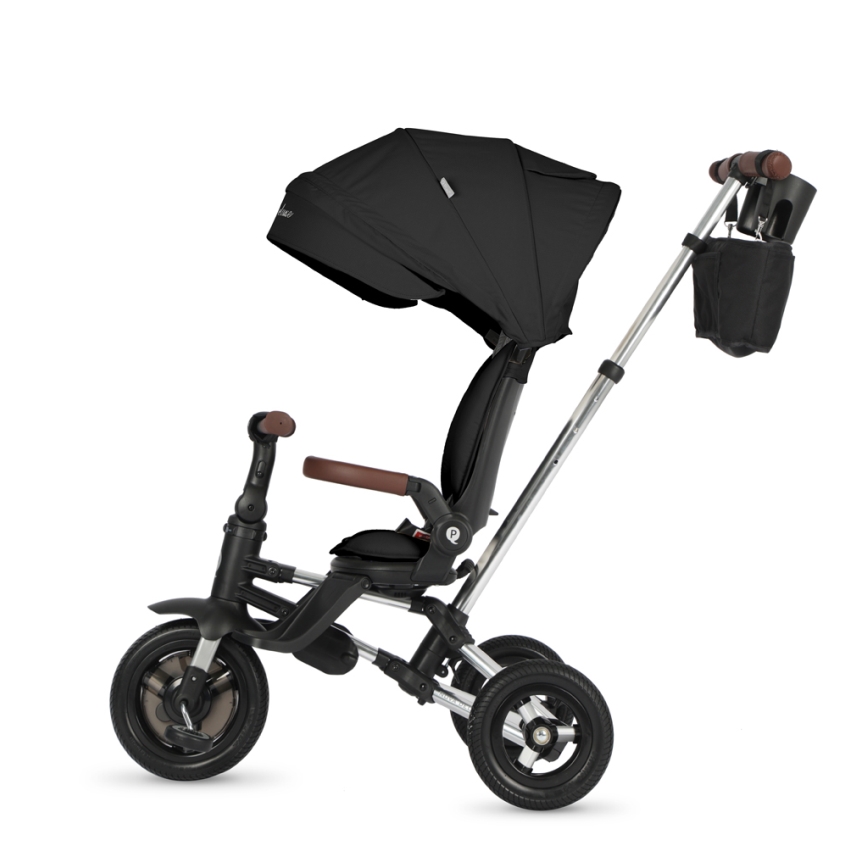 QPlay - Dziecięcy trójkołowy rowerek 5 w 1 NOVA DELUXE czarny