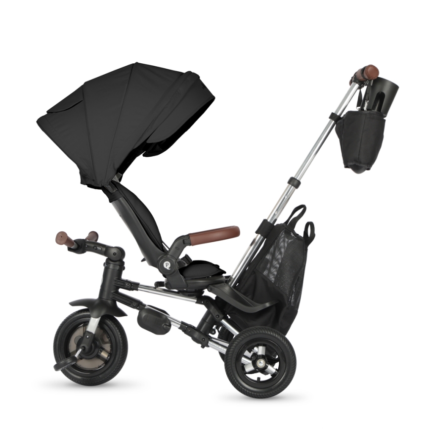 QPlay - Dziecięcy trójkołowy rowerek 5 w 1 NOVA DELUXE czarny