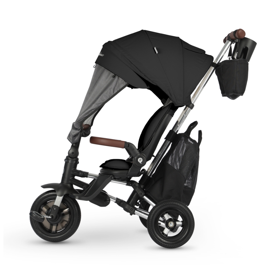 QPlay - Dziecięcy trójkołowy rowerek 5 w 1 NOVA DELUXE czarny