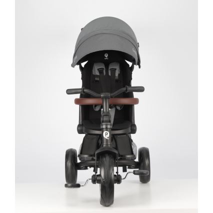 QPlay - Dziecięcy trójkołowy rowerek 7w1 COMFO MAX, szary