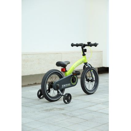 QPlay - Rower dziecięcy 14" MINIBY 3w1 zielony