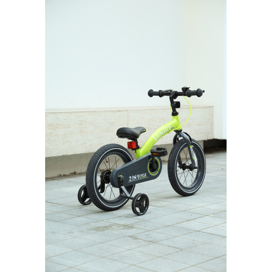 QPlay - Rower dziecięcy 14" MINIBY 3w1 zielony