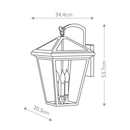 Quintiesse - Zewnętrzny kinkiet ALFORD L 3xE14/40W/230V IP44 czarny