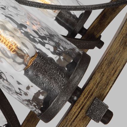 Quintiesse - Żyrandol na łańcuchu ANGELO 5xE27/60W/230V dekor dąb