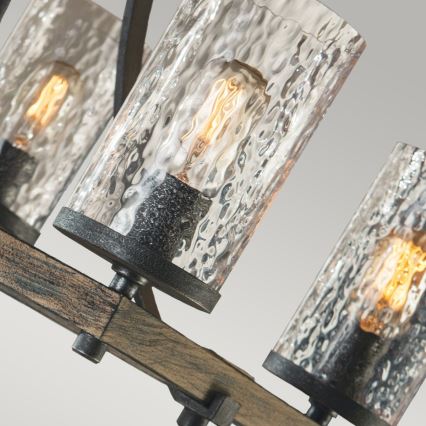 Quintiesse - Żyrandol na pręcie ANGELO 8xE27/60W/230V dekor dąb