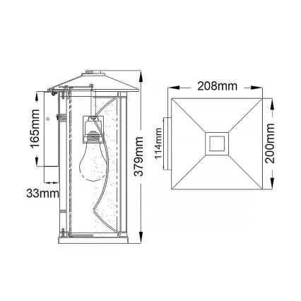 Quintiesse - Zewnętrzny kinkiet ASHBERN M 1xE27/60W/230V IP44 czarny