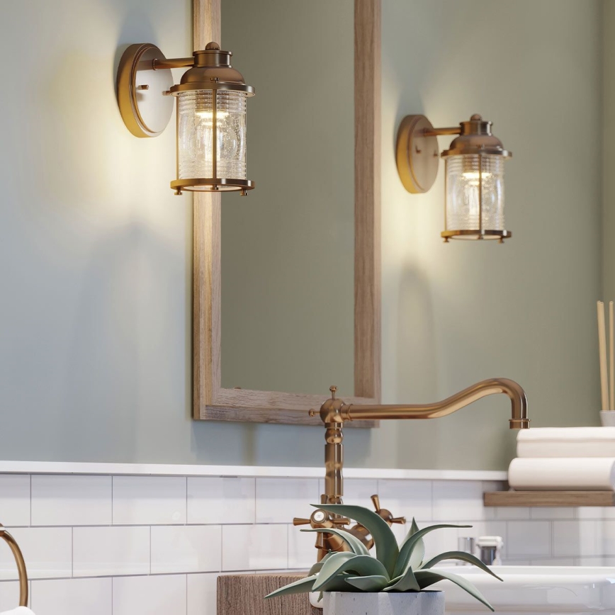 Quintiesse - Zewnętrzna lampa ścienna ASHLAND BAY 1xE27/60W/230V IP44 brązowa