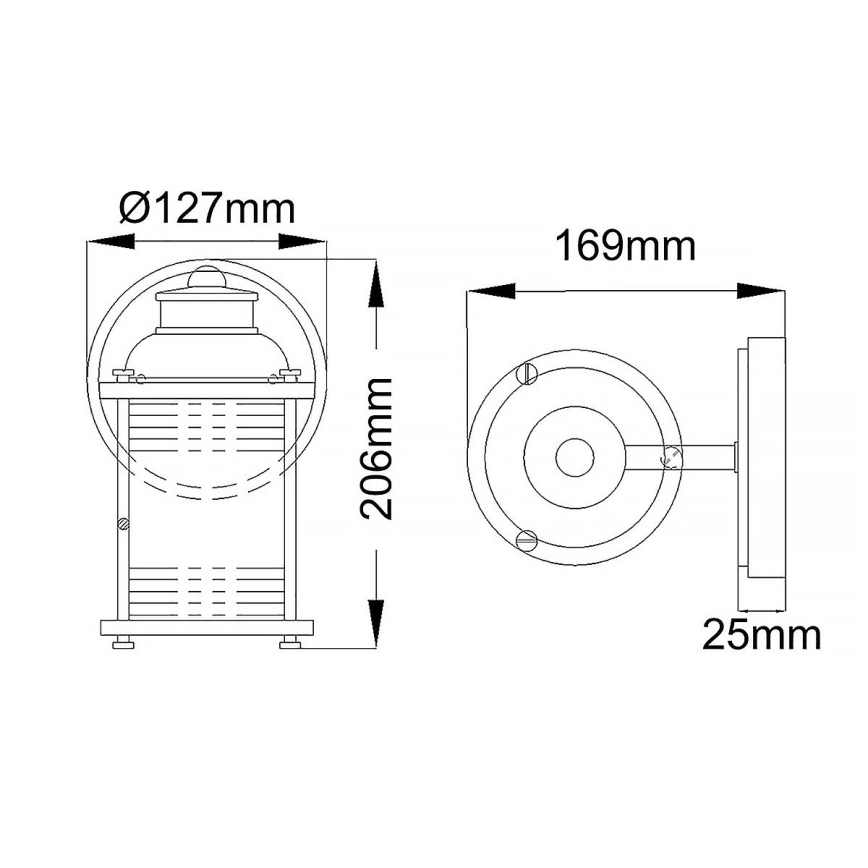 Quintiesse - Zewnętrzna lampa ścienna ASHLAND BAY 1xE27/60W/230V IP44 brązowa