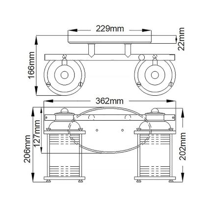 Quintiesse - Kinkiet łazienkowy ASHLAND BAY 2xE27/60W/230V IP44 brązowy