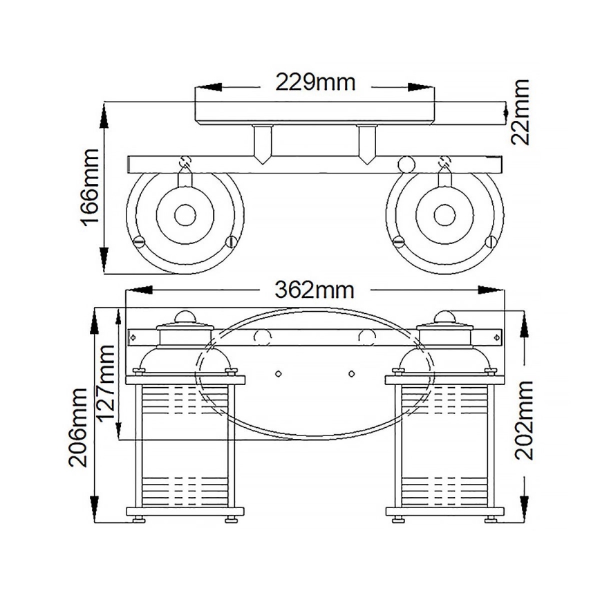 Quintiesse - Kinkiet łazienkowy ASHLAND BAY 2xE27/60W/230V IP44 brązowy