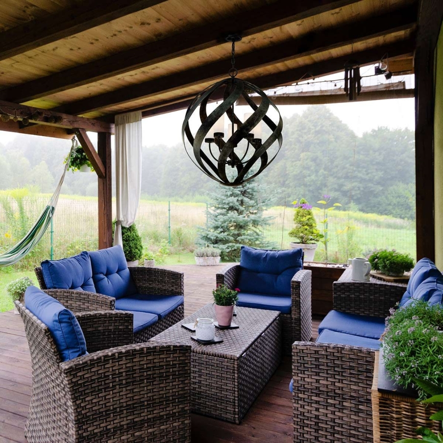 Quintiesse - Żyrandol zewnętrzny na łańcuchu BLACKSMITH 5xE14/40W/230V śr. 66,4 cm IP44 czarny