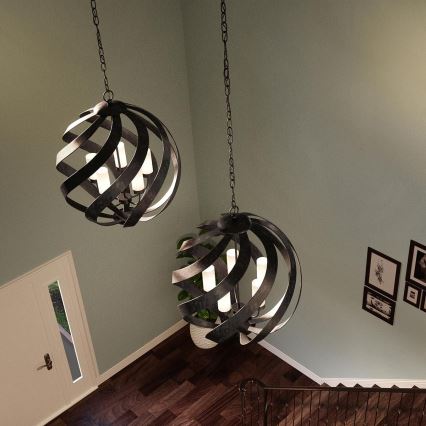 Quintiesse - Żyrandol zewnętrzny na łańcuchu BLACKSMITH 5xE14/40W/230V śr. 66,4 cm IP44 czarny