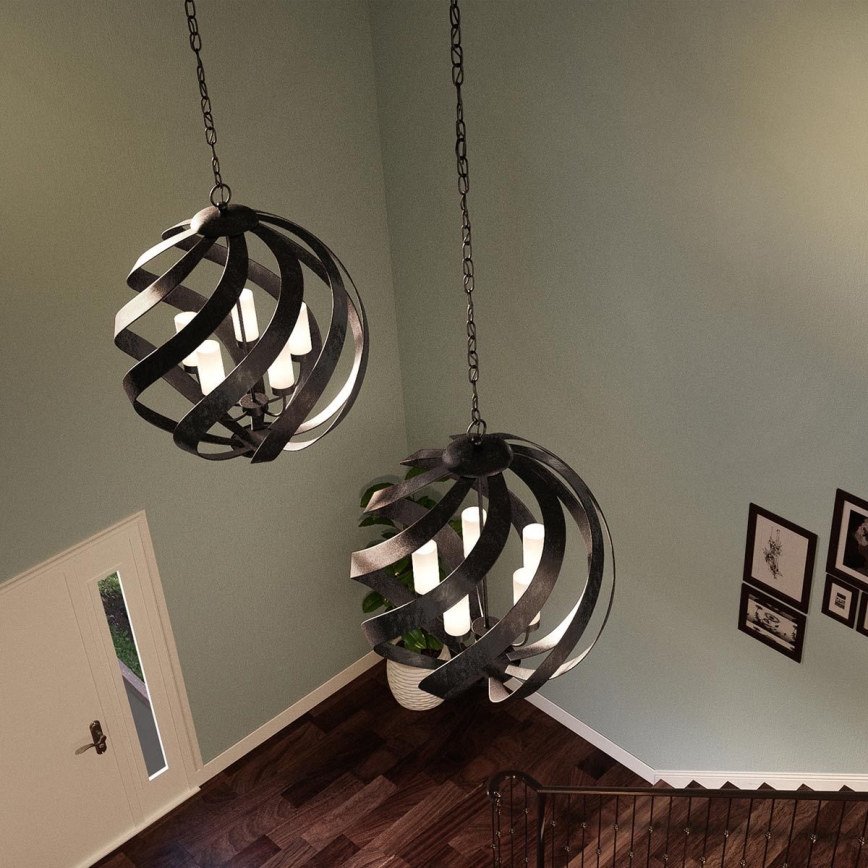 Quintiesse - Żyrandol zewnętrzny na łańcuchu BLACKSMITH 5xE14/40W/230V śr. 66,4 cm IP44 czarny