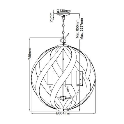 Quintiesse - Żyrandol zewnętrzny na łańcuchu BLACKSMITH 5xE14/40W/230V śr. 66,4 cm IP44 czarny