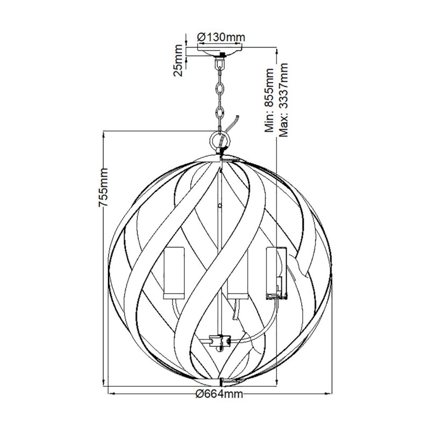 Quintiesse - Żyrandol zewnętrzny na łańcuchu BLACKSMITH 5xE14/40W/230V śr. 66,4 cm IP44 czarny