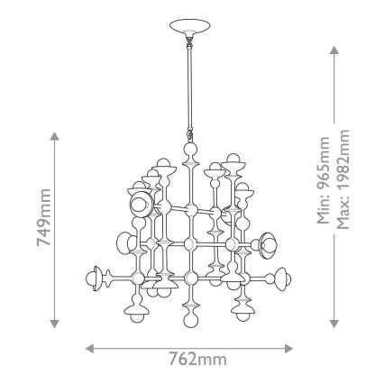 Quintiesse - Żyrandol na pręcie CADENCE 18xE14/40W/230V biały