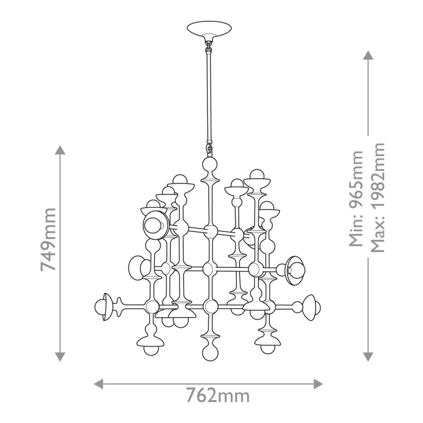 Quintiesse - Żyrandol na pręcie CADENCE 18xE14/40W/230V biały