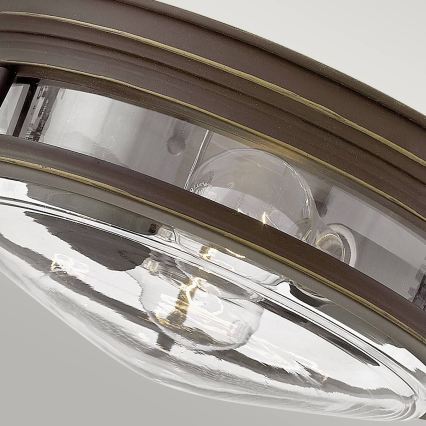 Quintiesse - Zewnętrzna lampa sufitowa HADRIAN 2xE27/40W/230V, śr. 27,8 cm, IP44, brązowa