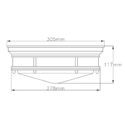 Quintiesse - Zewnętrzna lampa sufitowa HADRIAN 2xE27/40W/230V, śr. 27,8 cm, IP44, brązowa