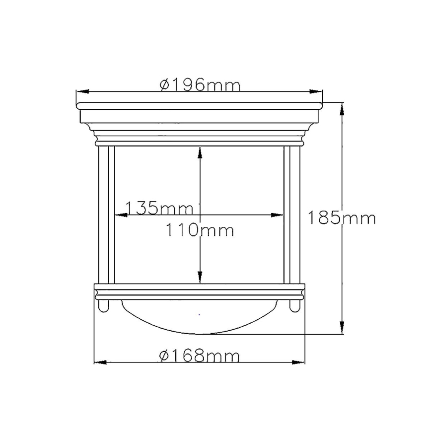 Quintiesse - Zewnętrzna oprawa sufitowa HADRIAN 1xE27/60W/230V śr. 16,8 cm IP44