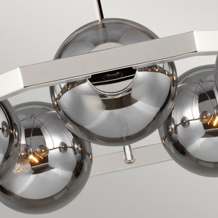 Quintiesse - Żyrandol na pręcie HARPER 5xE14/60W/230V śr. 77,5 cm chrom błyszczący/przydymione szkło