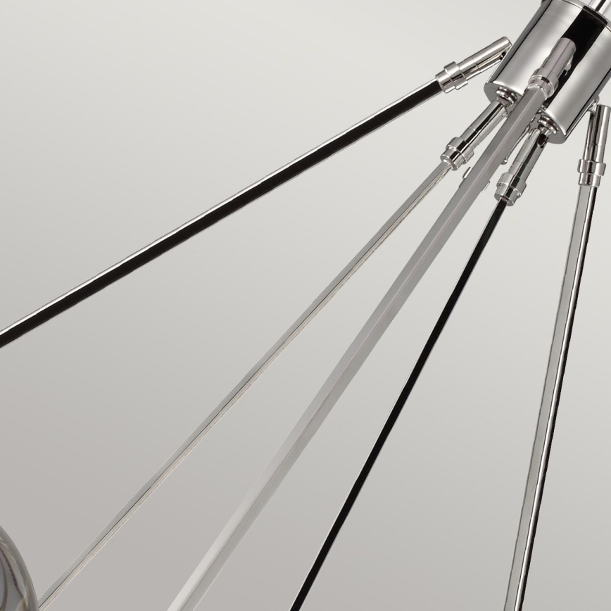 Quintiesse - Żyrandol na pręcie HARPER 7xE14/60W/230V Średnica 81,3 cm błyszczący chrom/przydymione szkło