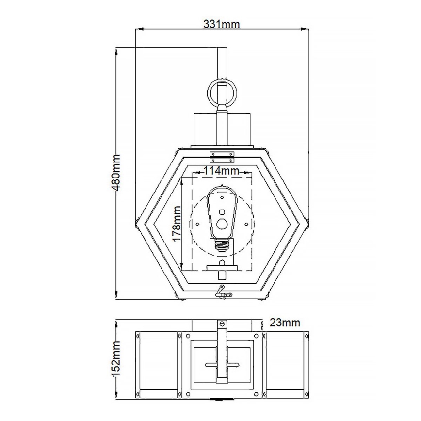 Quintiesse - Kinkiet zewnętrzny HEATH M 1xE27/60W/230V IP44 brązowy