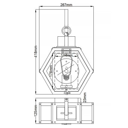 Quintiesse - Kinkiet zewnętrzny HEATH M 1xE27/60W/230V IP44 czarny