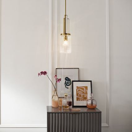 Quintiesse - Żyrandol na pręcie KIMROSE 1xE27/60W/230V śr. 17,8 cm złoty