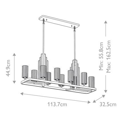 Quintiesse - Żyrandol na pręcie KIMROSE 10xE14/40W/230V złoty