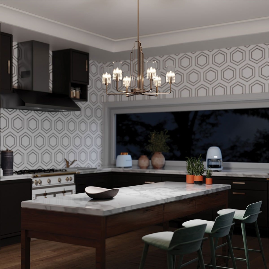 Quintiesse - Żyrandol na pręcie KIMROSE 6xE14/40W/230V śr. 68,6 cm błyszczący chrom