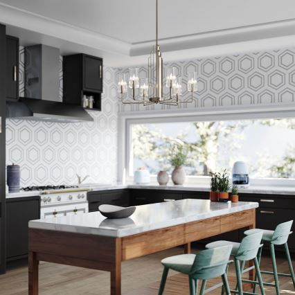 Quintiesse - Żyrandol na pręcie KIMROSE 6xE14/40W/230V śr. 68,6 cm błyszczący chrom