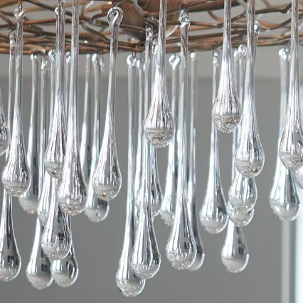 Quintiesse - Lampa wisząca na linkach LAGUNA 6xE14/40W/230V, średnica 91,4 cm, złota