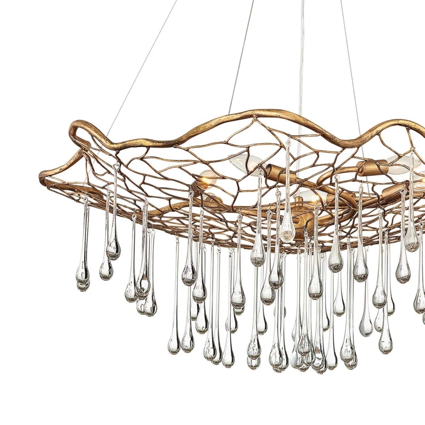 Quintiesse - Lampa wisząca na linkach LAGUNA 6xE14/40W/230V, średnica 91,4 cm, złota