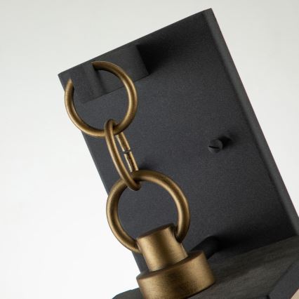 Quintiesse - Kinkiet zewnętrzny LAHDEN M 1xE27/60W/230V IP44 czarny/złoty