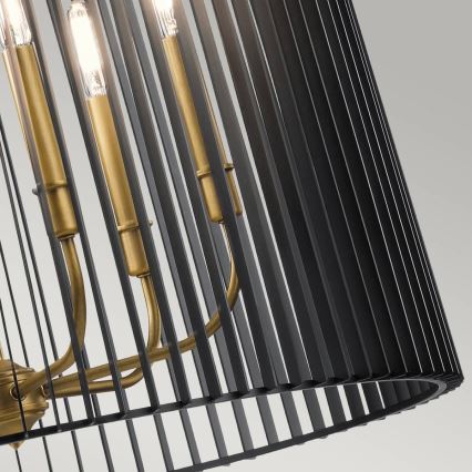 Quintiesse - Żyrandol na pręcie LINARA 6xE14/60W/230V śr. 66 cm czarny/złoty