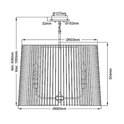 Quintiesse - Żyrandol na pręcie LINARA 6xE14/60W/230V śr. 66 cm czarny/złoty