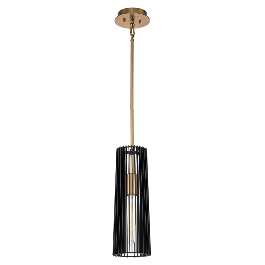 Quintiesse - Żyrandol na pręcie LINARA 1xE27/60W/230V o śr. 15,2 cm czarny/złoty