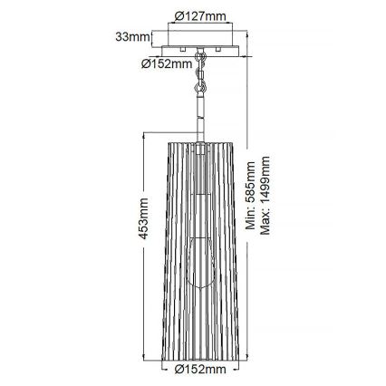 Quintiesse - Żyrandol na pręcie LINARA 1xE27/60W/230V o śr. 15,2 cm czarny/złoty