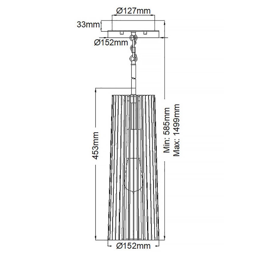 Quintiesse - Żyrandol na pręcie LINARA 1xE27/60W/230V o śr. 15,2 cm czarny/złoty