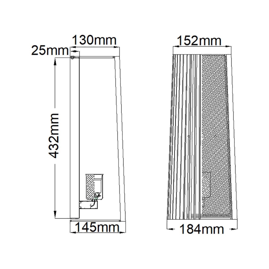 Quintiesse - Kinkiet LINARA 1xE27/60W/230V czarny/złoty