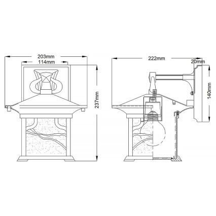 Quintiesse - Zewnętrzna lampa ścienna MORRIS M 1xE27/60W/230V IP44 brązowa
