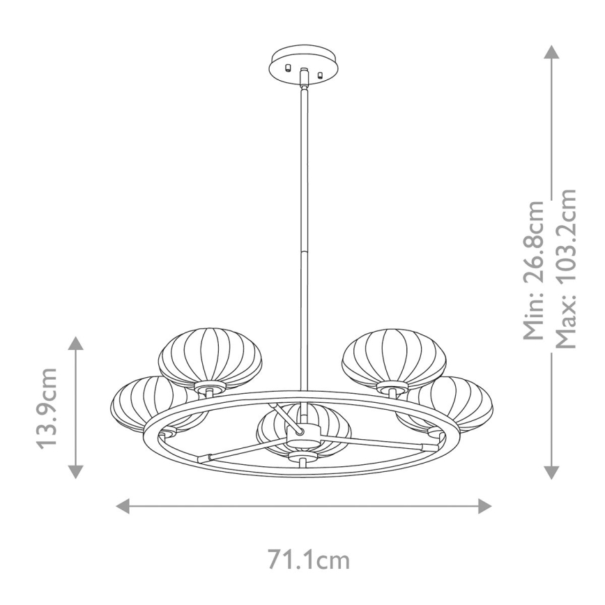 Quintiesse - Lampa łazienkowa LED na pręcie PIM 5xG9/3W/230V Ø 71,1 cm IP44 złota