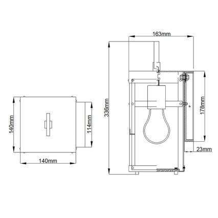 Quintiesse - Kinkiet zewnętrzny PORTER S 1xE27/60W/230V IP44 czarny