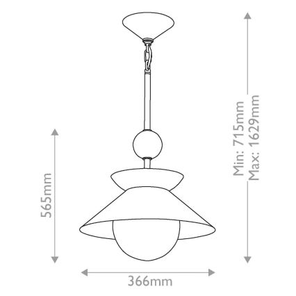 Quintiesse - Żyrandol na pręcie SAUCER M 1xE27/40W/230V Ø 36,6 cm złoty