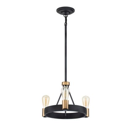Quintiesse - Żyrandol na pręcie SILAS 3xE27/60W/230V śr. 42,2 cm czarny/złoty