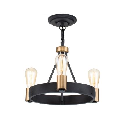 Quintiesse - Żyrandol na pręcie SILAS 3xE27/60W/230V śr. 42,2 cm czarny/złoty